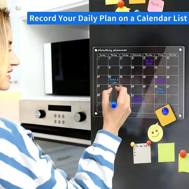 Magnetic Schedule Planner on fridge